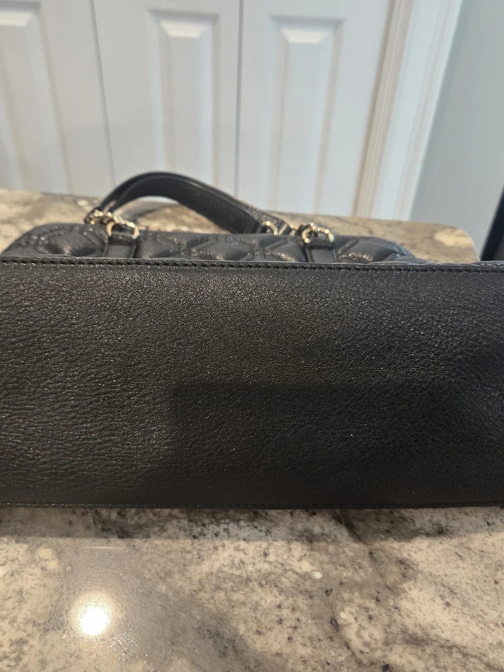 kate spade Black Quilted Leather Satchel with Gold Hardware